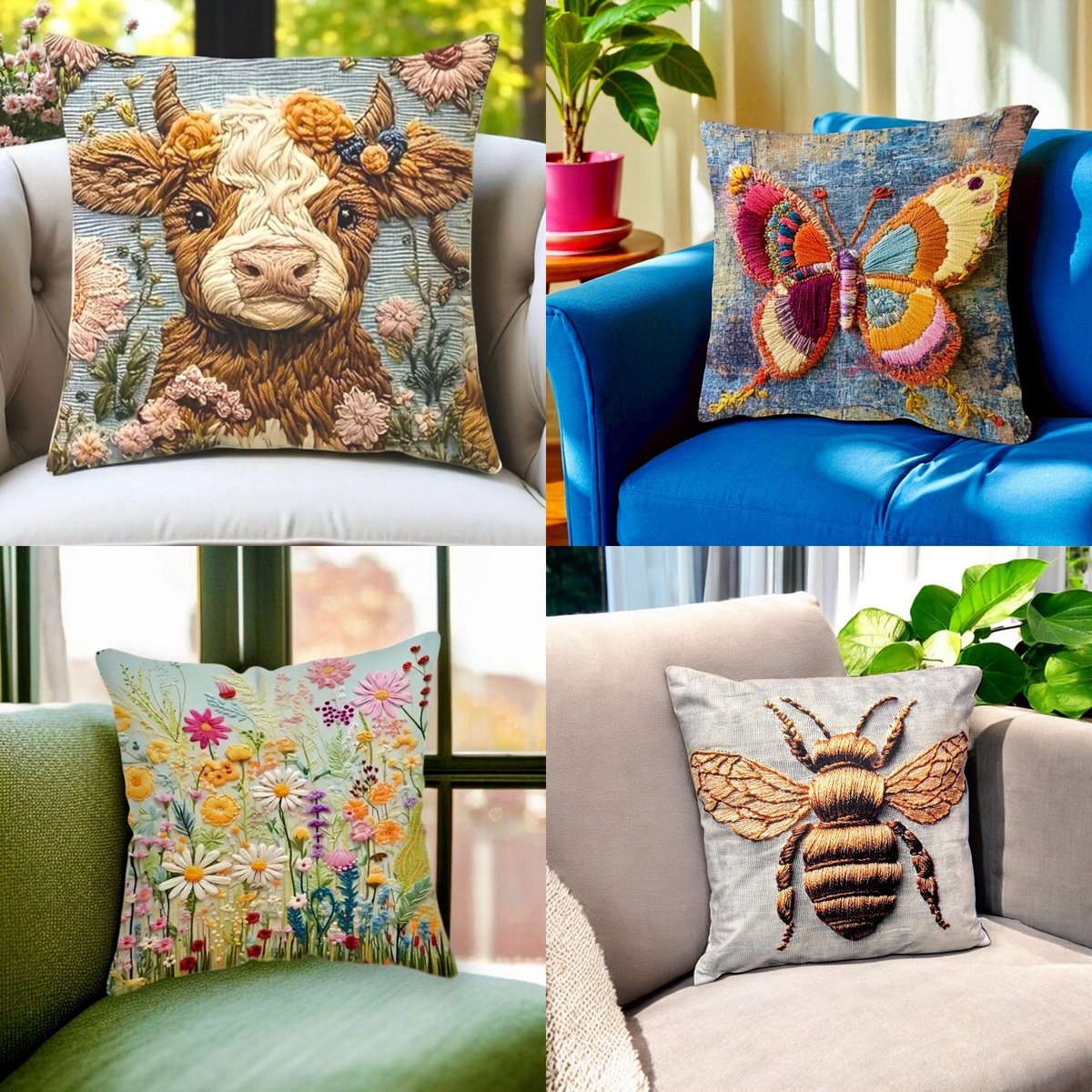 LumpyandFriends's tweet image. Two More Adorable Cushion Designs Released….. These 2 dimensional images are sure to put a smile on your face.
These cozy accessories are perfect for your sofa, armchair, or bedroom 🐾🐾❤️
Size 45cm x 45cm Square. 2 Dimensional image. Complete with cushion pad insert. Zipper.…