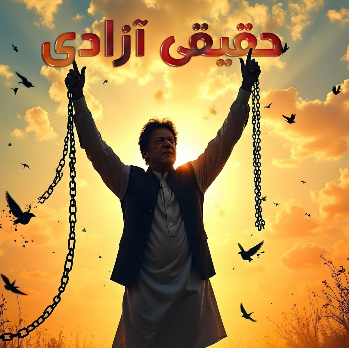 Chains cannot hold a nation’s will. Imran Khan’s spirit lives in every Pakistani who refuses to bow. We will break free—together. 
#عوام_نکلے_گی_تخت_الٹے_گا
#کپتان_نے_پکارا_ہے