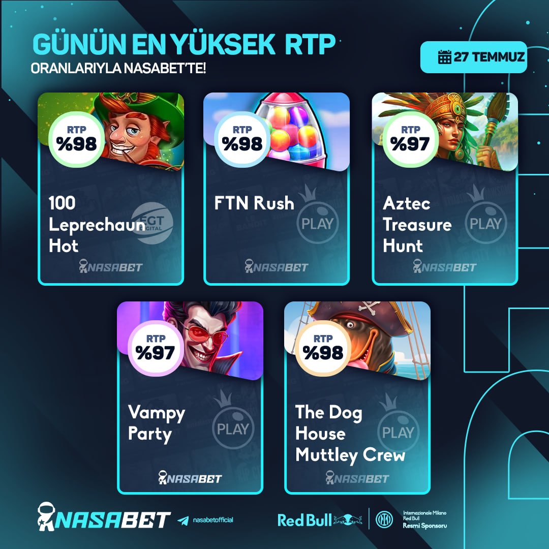 🍀 GÜNÜN EN YÜKSEK RTP'Lİ OYUNLARI NASABET'TE ! 

💲 HER GÜN PAYLAŞILACAK EN YÜKSEK KAZANDIRMA ORANINA SAHİP OYUNLARI DENE KAZAN ÇEK ! 

SADECE NASABET'TE

🍀 ŞANSIN MERKEZİNE HOŞGELDİN !

👉 t2m.co/nasatwitter