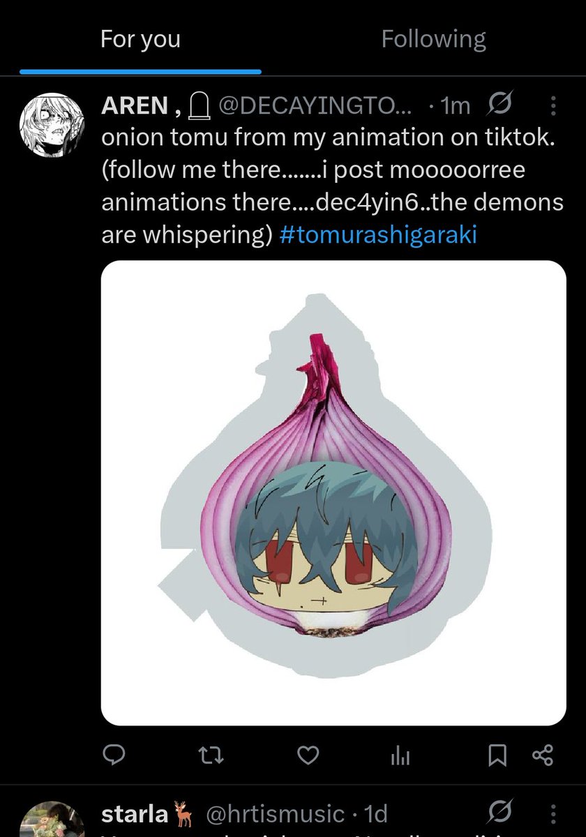 DECAYINGTOMU's tweet photo. bro what the fuck happened to my transparent onion tomu. https://t.co/a3D0FV6Gt2