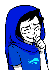 John's Openbound(??) sprite which shows him blushing because he's a sweet little thing