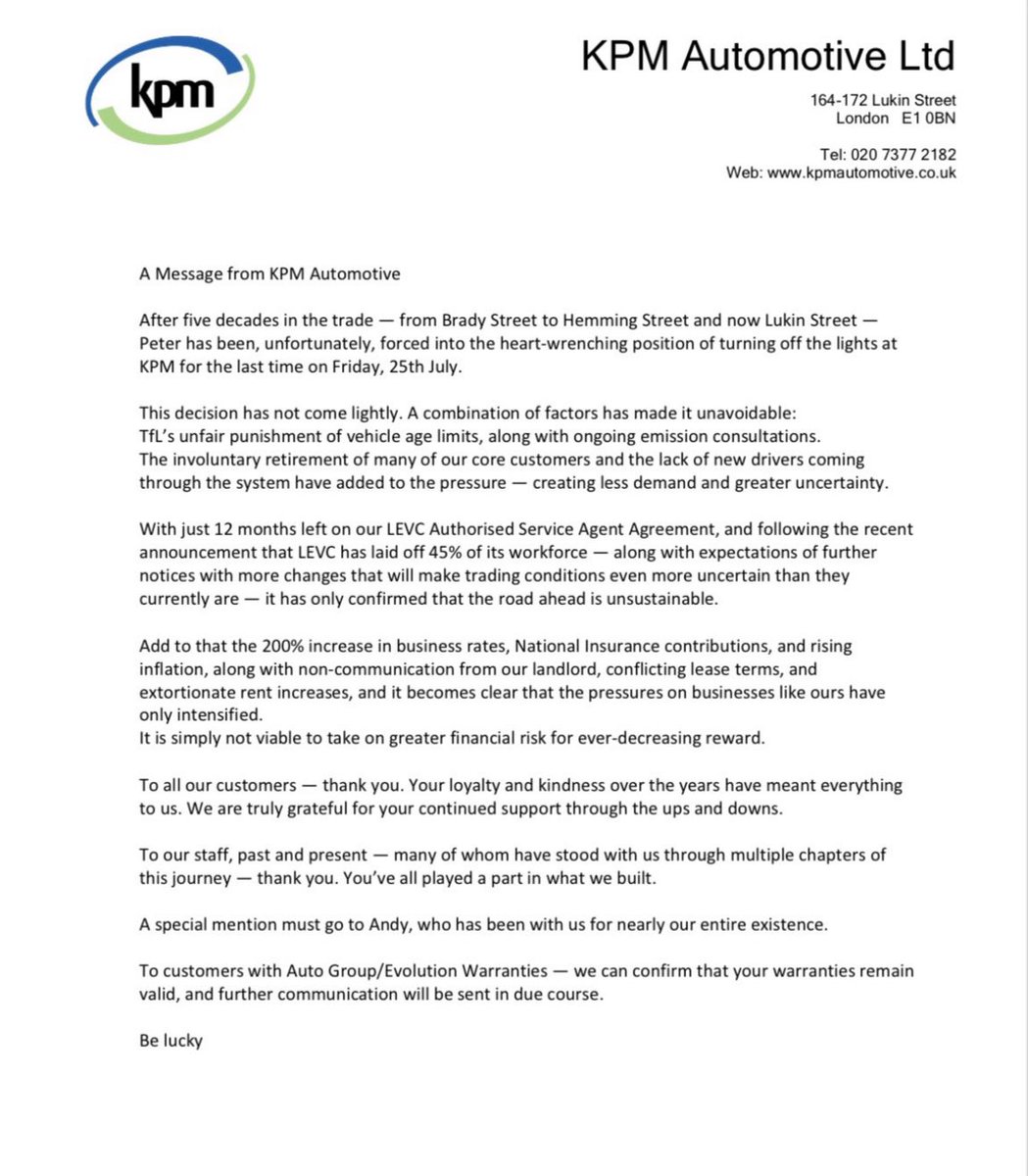 London Cab Drivers Club (@the_lcdc) on Twitter photo Thank you <a href="/MayorofLondon/">Mayor of London, Sadiq Khan</a> and <a href="/TfLTPH/">TfL Taxi & Private Hire</a> <a href="/TfL/">TfL</a> - Since coming under your stewardship, you have decimated the World renown taxi service. Destroyed the value of undertaken the KOL, No worthy PH regulations, monopoly on vehicles, an absolute disgrace 😡 Thank you <a href="/MayorofLondon/">Mayor of London, Sadiq Khan</a> and <a href="/TfLTPH/">TfL Taxi & Private Hire</a> <a href="/TfL/">TfL</a> - Since coming under your stewardship, you have decimated the World renown taxi service. Destroyed the value of undertaken the KOL, No worthy PH regulations, monopoly on vehicles, an absolute disgrace 😡