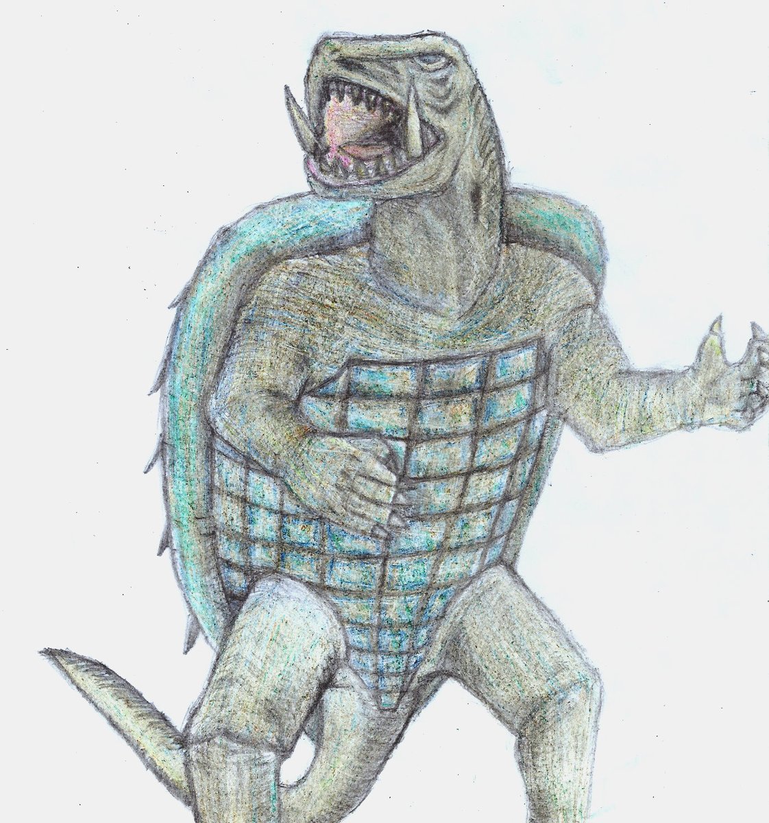 agul228's tweet image. 給大家看看什麼叫畫蛇添足
功力不夠真的別輕易上色...

#ガメラ #Gamera #卡美拉