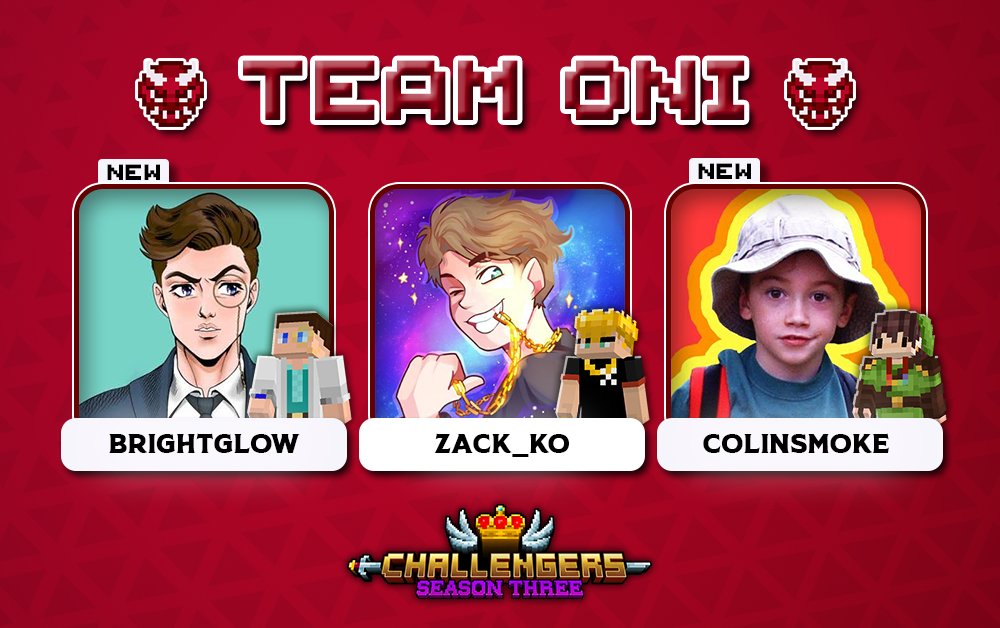 Challengers_SMP's tweet image. Born of rage, built to destroy! Welcome in, Team Oni! 👹

🔴 With @/brightglow, @ZackKoblenz &amp;amp; @colinsmoke!

Catch them starting this August 1st for a whole month on Challengers Season 3! 👑