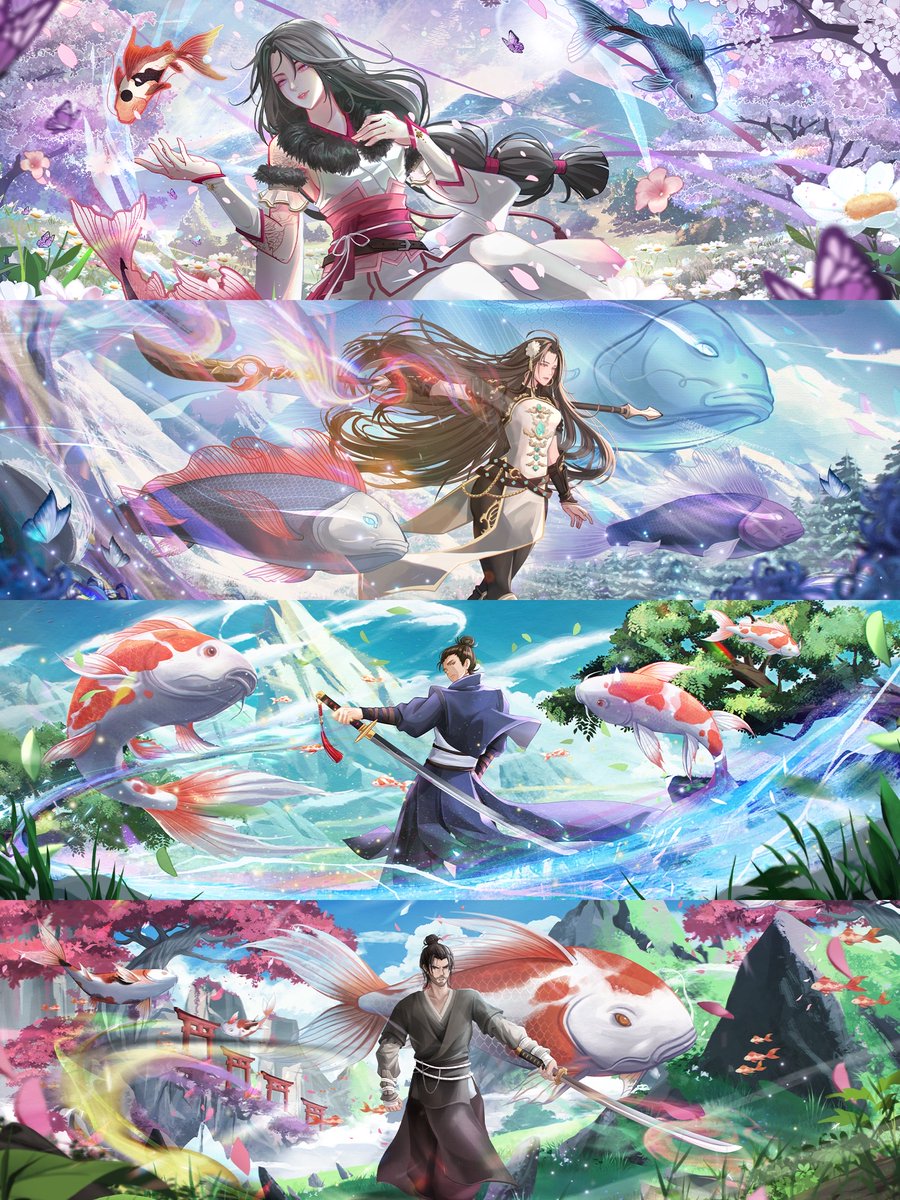 GM! Brighten up your Sunday with these stunning banners by the talented <a href="/HoshiShan/">Hoshi Shan ★彡</a> infused with the Magic of GKOI🌸

Head to the Forge at gkoi.com/forge to claim yours, 5 lucky people to post one up Win an <a href="/Azuki/">Azuki</a> Bobu the Bean NFT🔥

⛩️Magic Lives <a href="/gkoi0x/">GKOI</a> #GKOI #FanArt