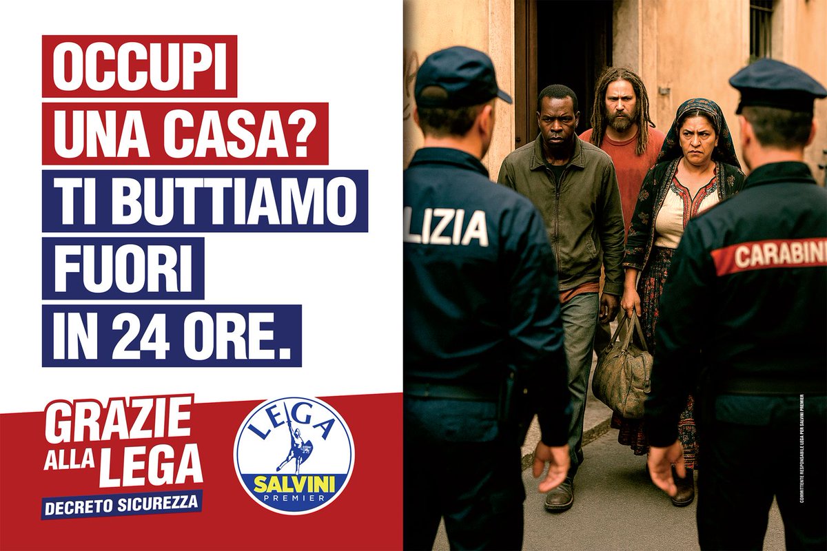 😡 Amici, ecco i €MANIFESTI della #LEGA che il Comune di #ROMA ha deciso di #CENSURARE !!

Dove impera la #SINISTRA non esiste il diritto di €ESPRESSIONE, ma la Lega non si fa IMBAVAGLIARE !!

facebook.com/share/p/1Bd8mm…