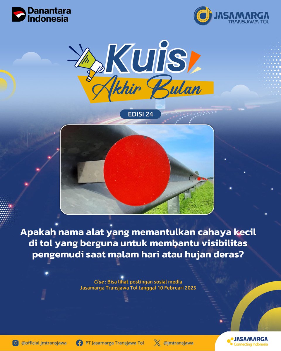 Burung camar terbang ke awan, kuis akhir bulan udah datang, jangan kelewatan! 🎉

Kawan JM, kalo belum tau jawaban nya apa, coba bisa di cek clue nya ya. Buruan ikutan dan share jawaban kalian di komentar X postingan ini ya!