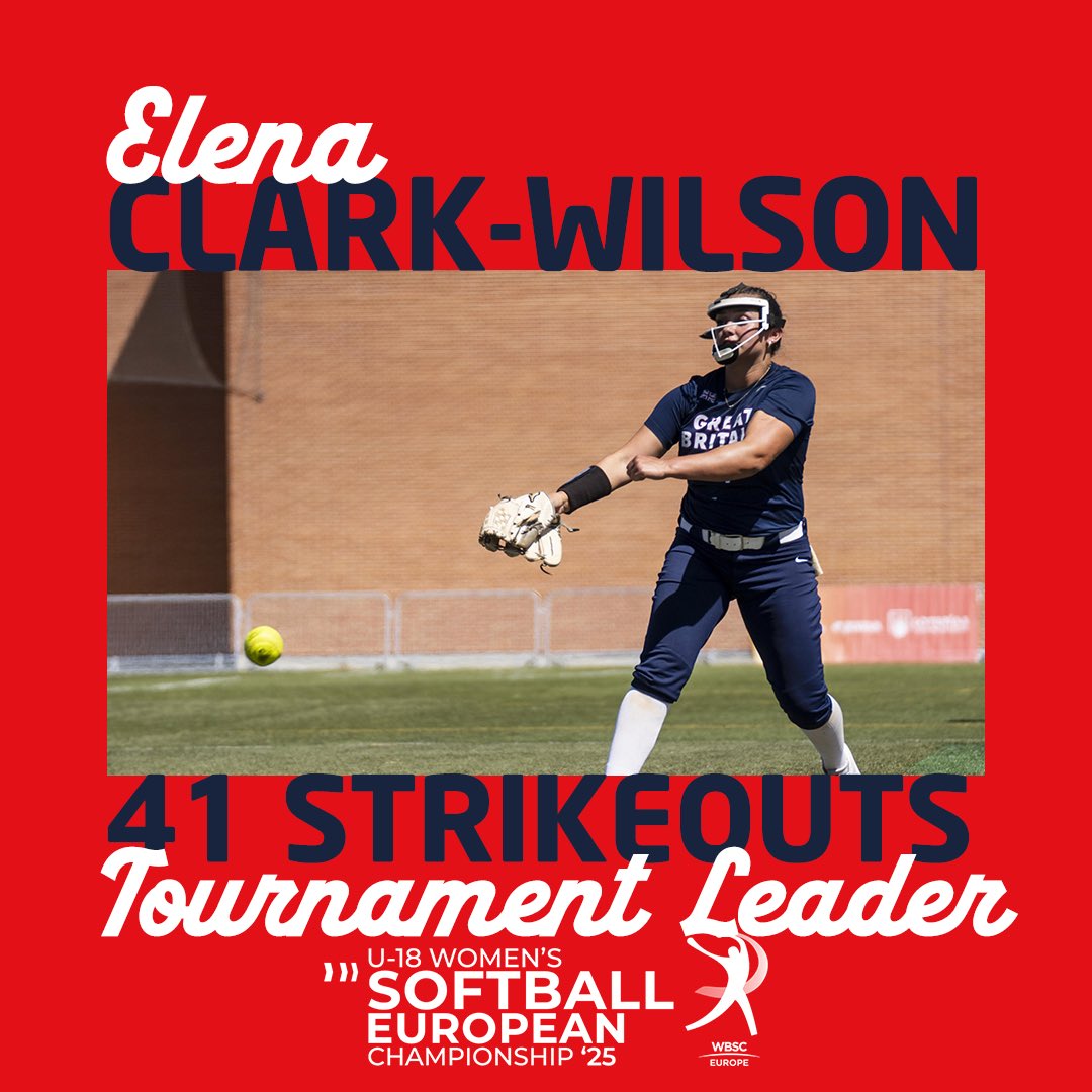 Great Britain Softball Womenโs Junior Teams (@gbsoftballu18) on Twitter photo ๐ฎ๐ฝ๐๐๐พ๐๐ ๐๐๐ ๐พ๐ ๐๐ฝ๐ ๐ธ๐พ๐๐ธ๐๐
<a href="/ElenaCW2025/">Elena Clark-Wilson</a> tossed two complete games (2nd) at the #EuroSoftballU18W, registered a 3.21 ERA (3rd) - and tallied 41 strikeouts, 8 more than second place ๐ค๐ฌ๐ง #LetsGoGB
๐ท Eloi Puigferrer Grau ๐ฎ๐ฝ๐๐๐พ๐๐ ๐๐๐ ๐พ๐ ๐๐ฝ๐ ๐ธ๐พ๐๐ธ๐๐
<a href="/ElenaCW2025/">Elena Clark-Wilson</a> tossed two complete games (2nd) at the #EuroSoftballU18W, registered a 3.21 ERA (3rd) - and tallied 41 strikeouts, 8 more than second place ๐ค๐ฌ๐ง #LetsGoGB
๐ท Eloi Puigferrer Grau