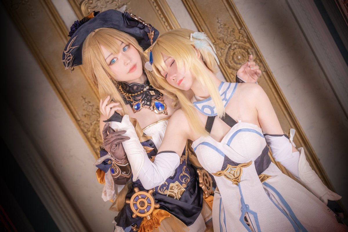07_hiyoko_'s tweet image. ✦コスプレ/genshin 原神
　蛍:mana様　ナヴィア:ひよこ
　Photo:カントク様　#cosplay