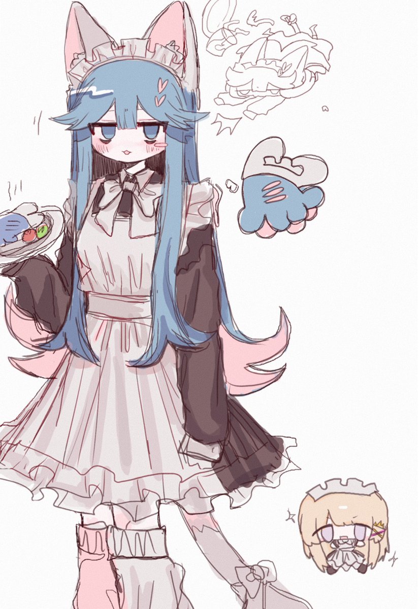 46_neko3's tweet image. めいどなしろねこ