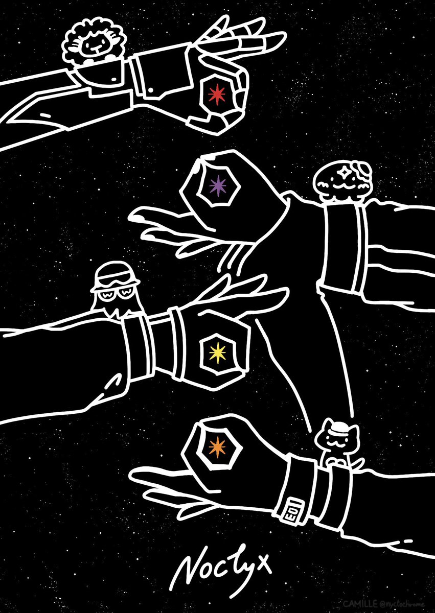 nyctochrome's tweet image. 5 months late, but I still want to make something for my favourite found family.
❤️💜💛🧡
#Noctyx3rdAnniversary