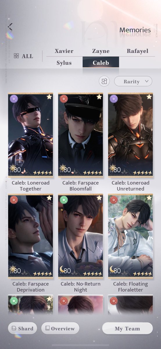 soojcard's tweet image. i now have 6 fully leveled xyz memories :3