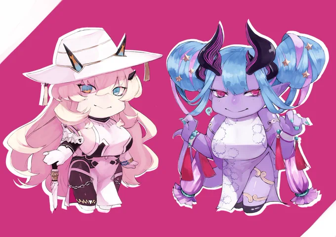 デフォルメバゲ子と伊吹さん キーホルダーにして夏コミで出す予定です! #fgo