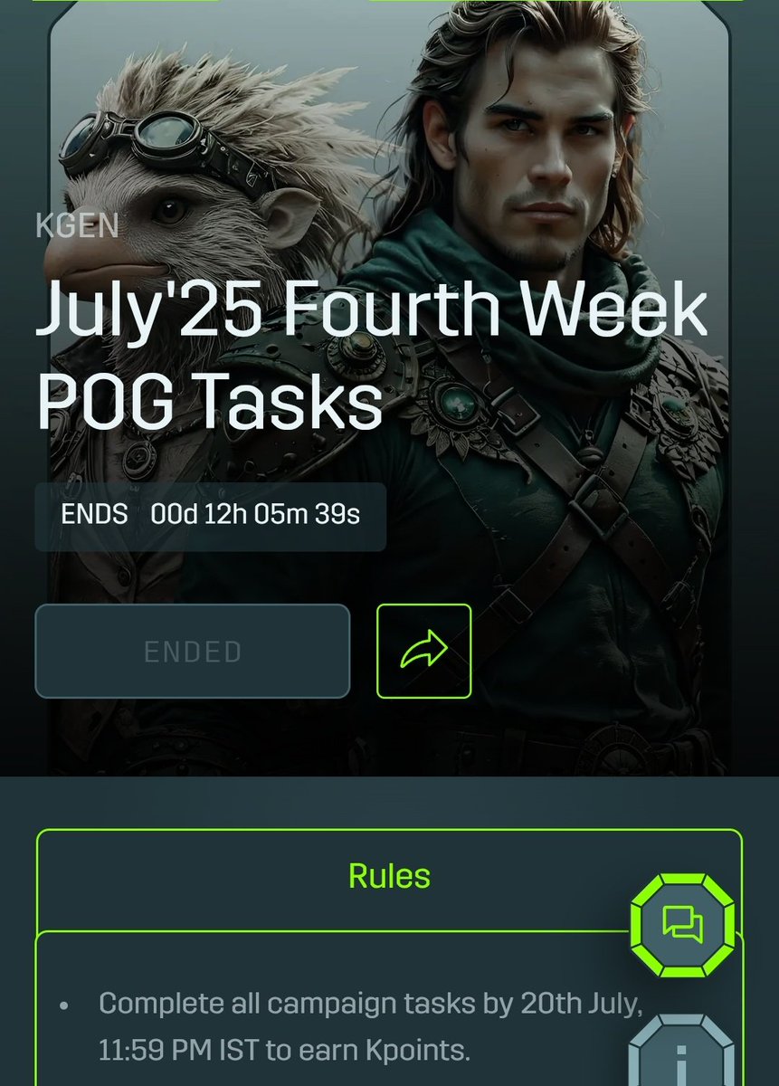 Judederek1's tweet image. Good morning @KGeN_IO
@KGeN_Community community.
A quick reminder to complete your weekly pog drop campaign task to earn k points and boost your pog score.
Join clan here if you haven't yet : kgen.page.link/7BexBpCx6syj4c…