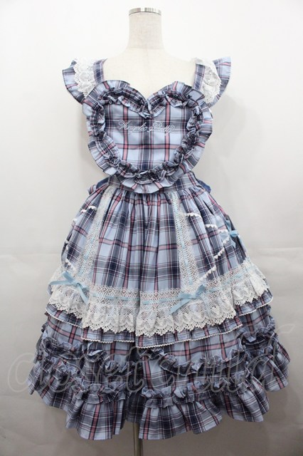 Angelic Pretty 胸当てHeartスカート サックス　セット Angelic Pretty 胸当てHeartスカート サックス セット - メルカリ
