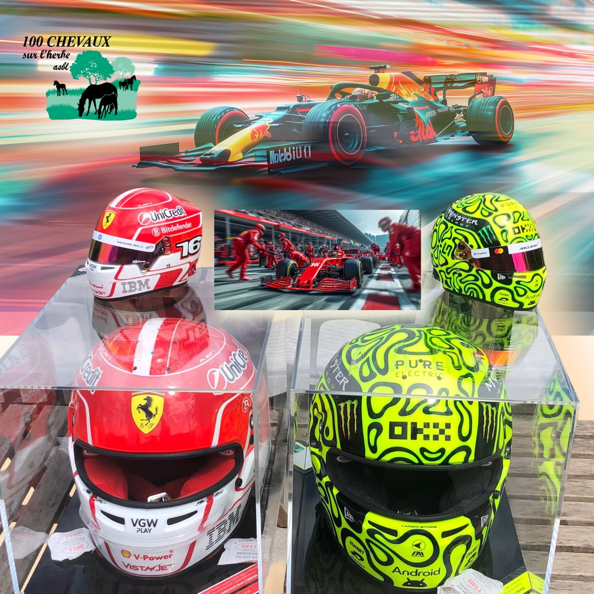 100CHEVAUXSURLH's tweet image. 2 amis de notre Refuge, Pascal WITMEUR et Stéphane WILSON, tous 2 passionnés de Formule 1, ont décidé de mettre leur énergie au service de notre cause
Leur idée ? Sensibiliser le monde de la F1 à nos efforts, en lançant 1 opération mini casques F1
hh4hh.com