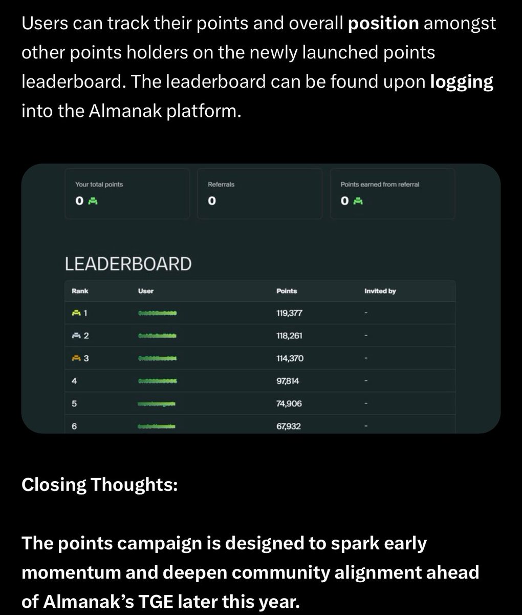 dhavied_brown's tweet photo. What’s the difference between InfoFi and ACM? More than just points, it’s a complete shift in how users are measured.
Most airdrop systems still follow the InfoFi model, rewarding volume, virality, and visibility. But that creates the wrong incentives:
• Threads from people who never used the product
• Activity driven by bots, not real users
• Influencers gaming the system without adding real value
It looks loud, but it’s misaligned. Everyone’s playing, but few are building.
Almanak’s ACM (Attention Capital Markets) flips that model. It’s not about farming attention anymore, it’s about backing it.
You earn based on two things:
1. Capital• You deposit, stake, or deploy real value across protocols.
2. Usage• You interact meaningfully with products, not just talk about them.
This isn’t vanity metrics, it’s verified participation.
It rewards signal, not noise.
That’s why the @almanak Snap campaign on @cookiedotfun matters.
It’s not hype. It’s a proof-of-use system with long-term design behind it.