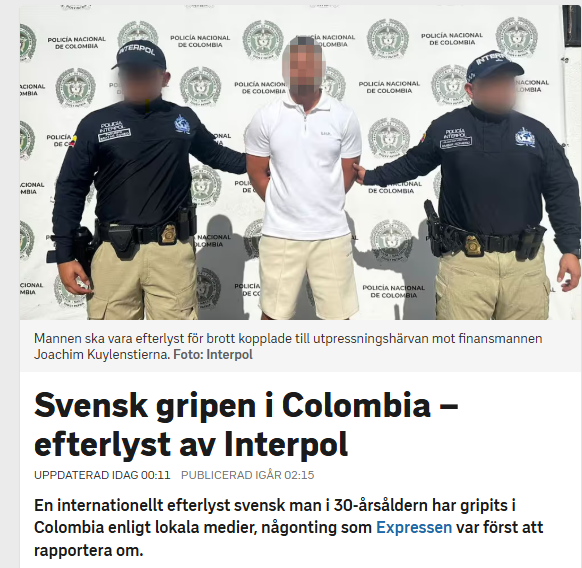 Stort_allvar's tweet image. OK, en svensk man som heter Karlsson, nej, knappast då han blev pixlad av SVT...
Han heter Sendi Kawar Aziz.
Annat är det med svenske Jonas Falk som är insyltad i samma utpressning av Joachim Kuylenstierna, då funkade inte pixelmaskinen...
