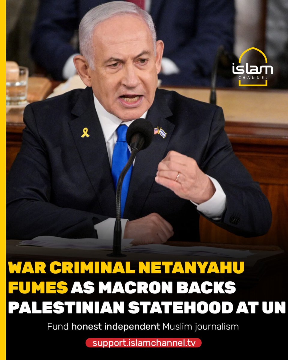TonyShepherd4's tweet image. Israeli Prime Minister Benjamin Netanyahu and senior officials voiced strong condemnation after French President Emmanuel Macron announced that France would recognise a Palestinian state during a UN General Assembly session in September.