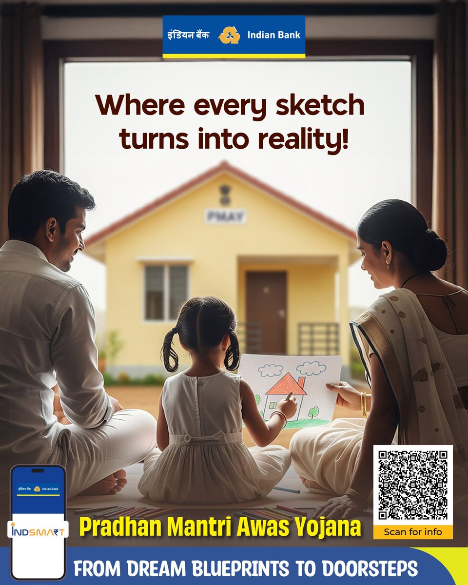 Own your first home with support from Pradhan Mantri Awas Yojana. Get interest subsidies on housing loans based on your income group. Whether buying, building, or upgrading—PMAY makes homeownership affordable, inclusive, and real. T&amp;C apply!
Know more - bit.ly/40F0vnm