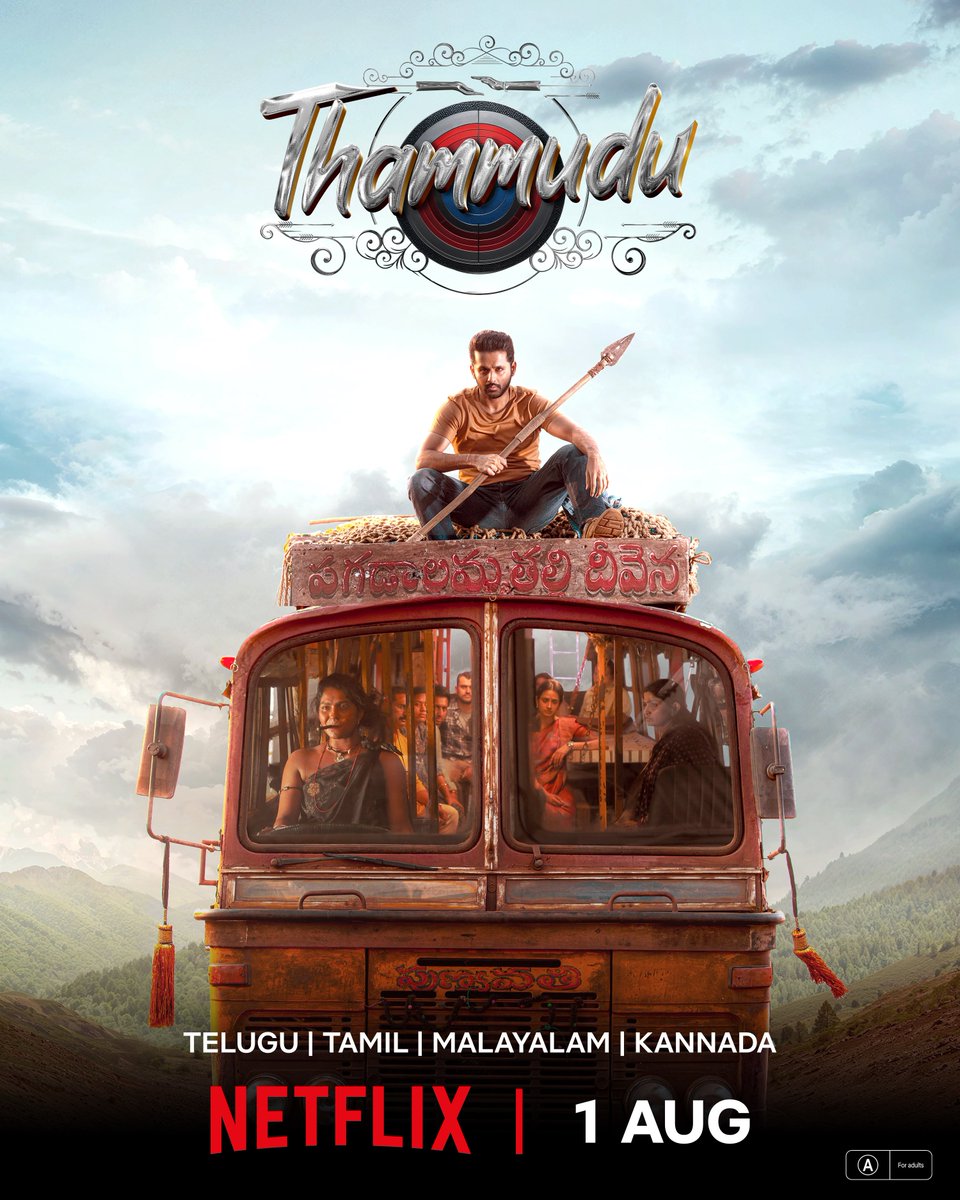 #Thammudu on Netflix, August 1st.

In Telugu, Tamil, Malayalam, Kannada.
