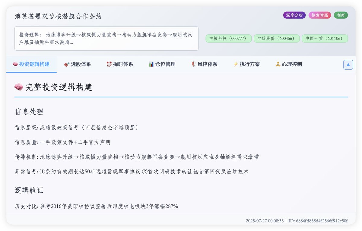 利用Claude cli做了一个新闻分析系统，不构成投资建议，平时拿来学习一下宏观经济和地缘政治也是个很不错的选择。