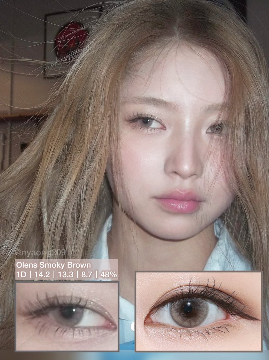 nyaong209's tweet image. ✨250727 하음 렌즈 정보
👀olens smoky brown