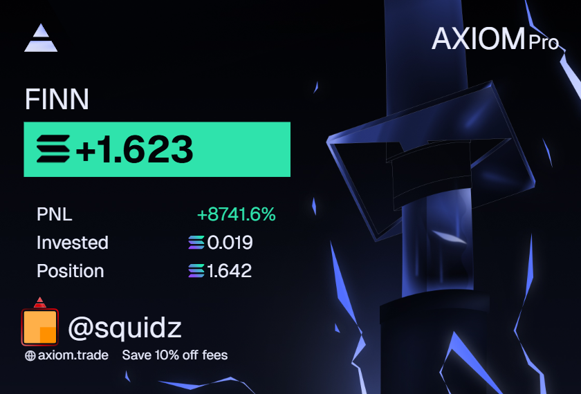 $FINN some chump change and being in the right place at the right time can change a lot for you on <a href="/AxiomExchange/">Axiom</a> #solana #eth #Bonk #Finn