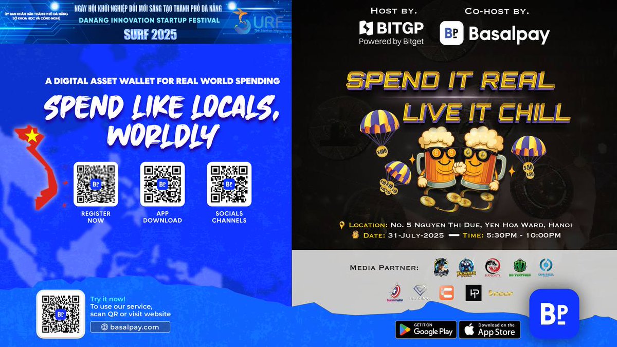 📢 Upcoming Events Alert! 🎉
Basal Pay is excited to be part of SURF Da Nang 2025 – one of the biggest startup &amp; tech events in Central Vietnam!

🗓 July 29–30
📍 NALOD Hotel, Da Nang City
Come visit our booth to connect, discover what’s coming next, and grab exclusive Basal Pay