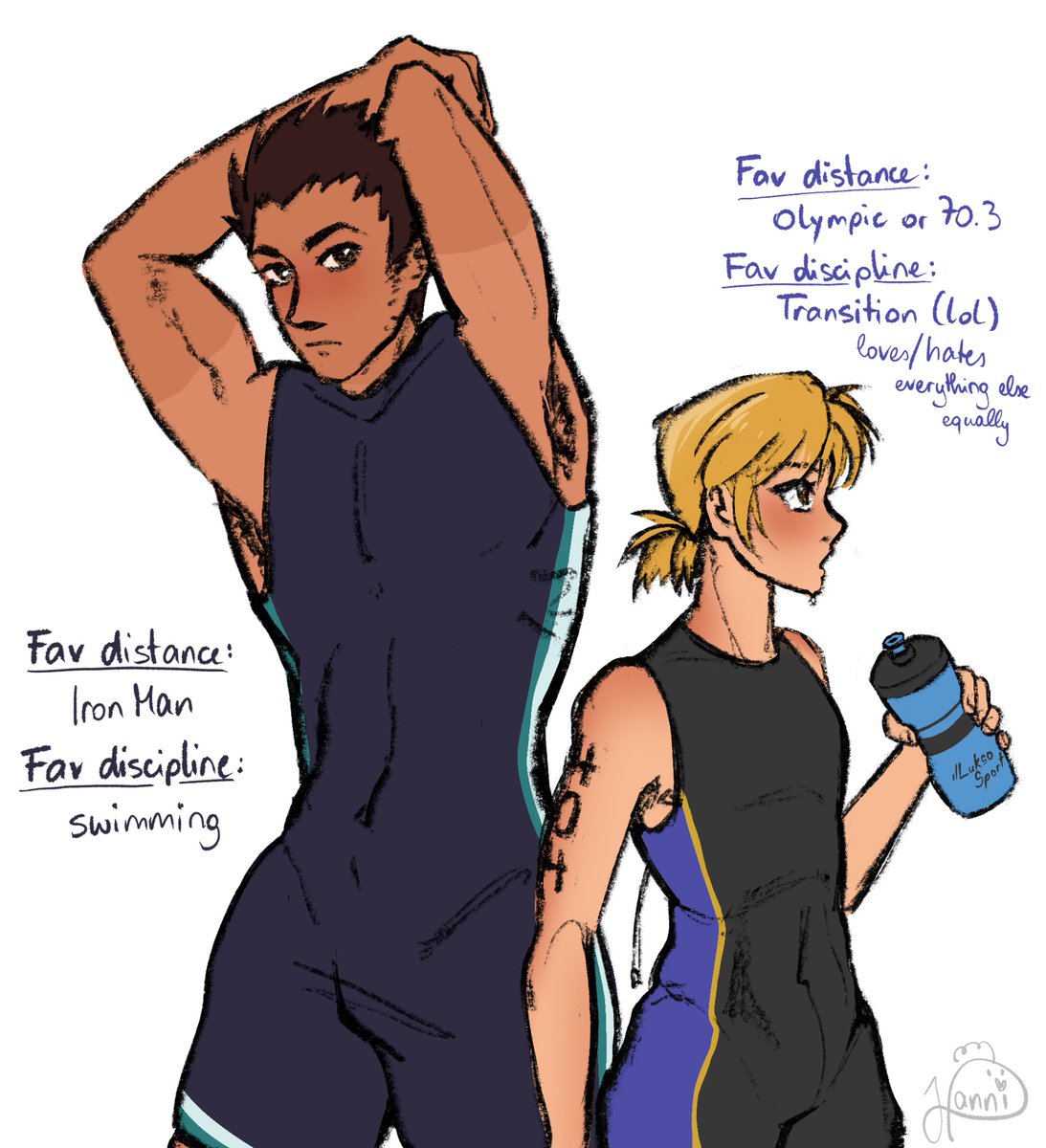 honey__chicken's tweet image. triathlon AU that absolutely no one asked for #leopika