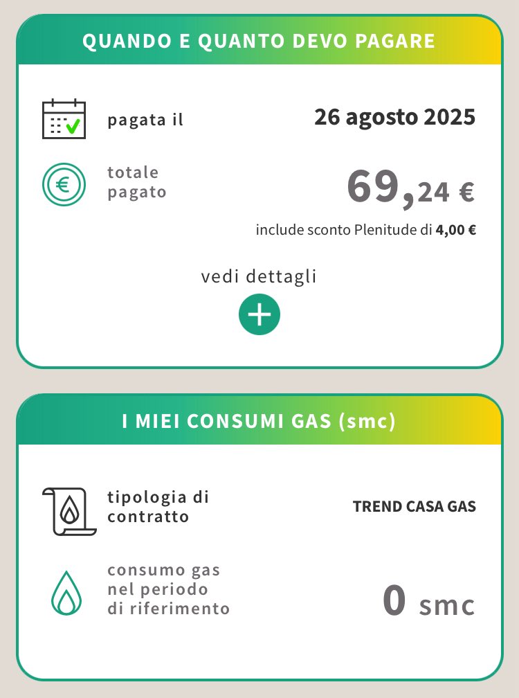 La mia bolletta del gas, che non ho usato. #eniplenitude
