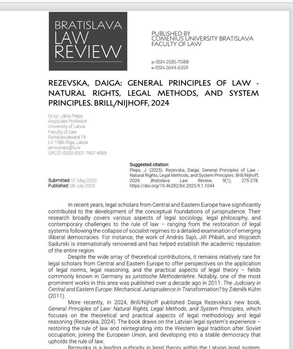 Jānis Pleps (@j_pleps) on Twitter photo Jaunākajā <a href="/BratislavaLawR/">Bratislava Law Review</a> laidienā manas piezīmes par pērnā gada vērtīgāko grāmatu Latvijas tiesību zinātnē: blr.flaw.uniba.sk/index.php/BLR/… Jaunākajā <a href="/BratislavaLawR/">Bratislava Law Review</a> laidienā manas piezīmes par pērnā gada vērtīgāko grāmatu Latvijas tiesību zinātnē: blr.flaw.uniba.sk/index.php/BLR/…
