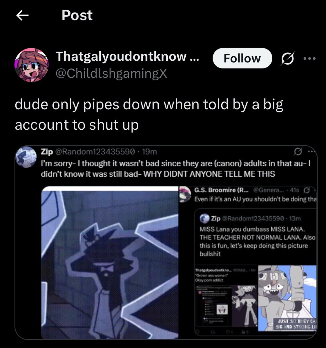 Random123435590's tweet image. Would you rather me double down or accept defeat? I know you wouldn’t want me to keep trying to defend the sex joke