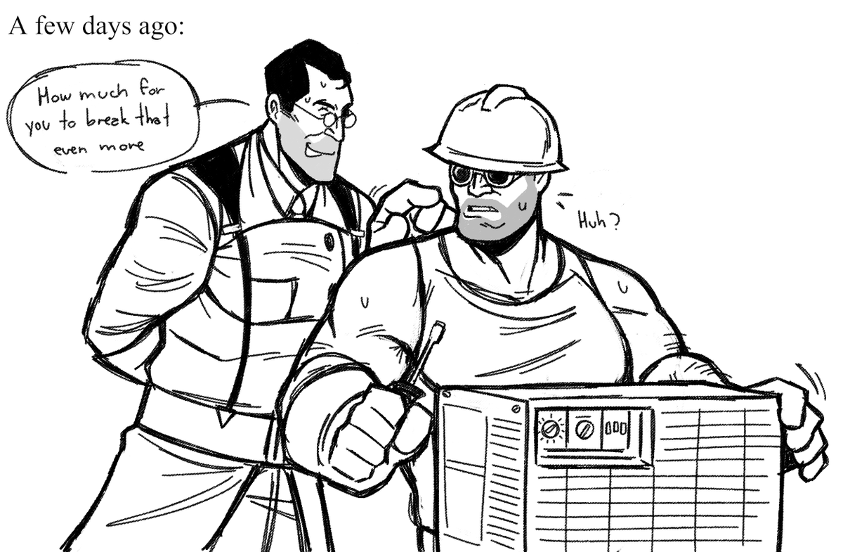 dailyheavymedic's tweet photo. day 128 #TF2
broken AC https://t.co/k3x9ihPJ4n