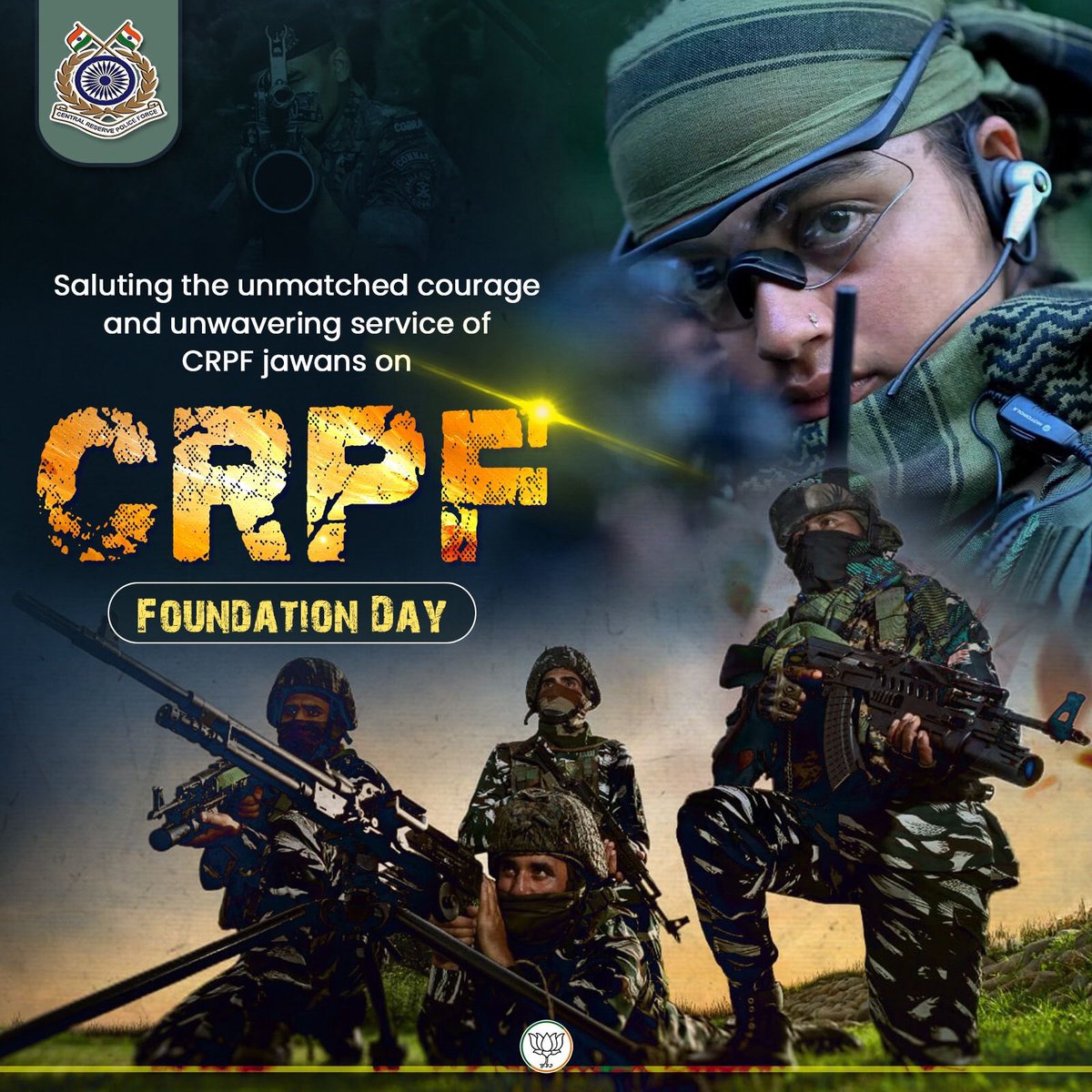 Virend_Sachdeva's tweet image. On CRPF Foundation Day, we salute the courage, commitment, and sacrifice of our brave CRPF personnel.
Whether it’s maintaining internal security or responding to the toughest challenges, their service stands as a symbol of strength and selflessness.
The nation is forever…