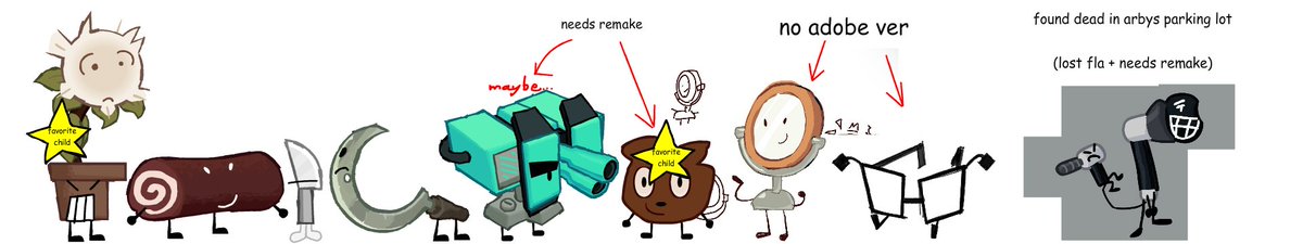 BFCNFan16's tweet image. EVERY object show character ive made!! EVER!!