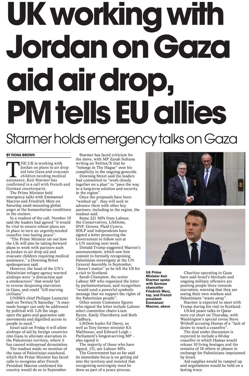 murchadhfinn's tweet image. A conscience easing exercise on behalf of the UK &amp;amp; Jordan, a self-congratulatory stunt from participants in genocide more concerned about failed optics than actual war crimes.

The National 

☕️