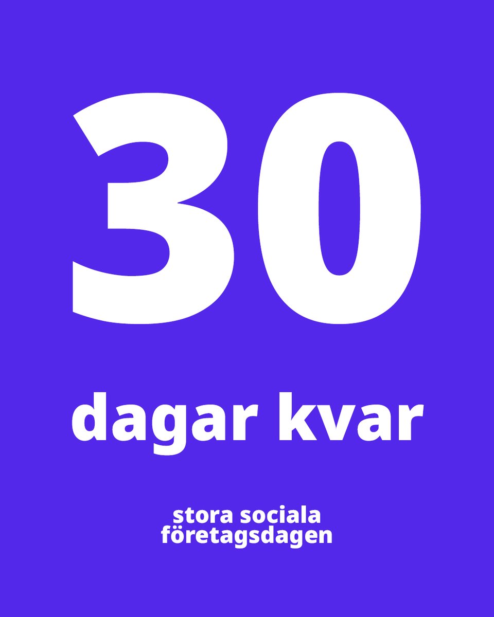 Nu är det bara 30 dagar kvar till Stora Sociala Företagsdagen i Göteborg! Du har väl bokat biljett? 

Vi ses den 25 augusti på Handelshögskolan! 
zurl.co/FRTwR