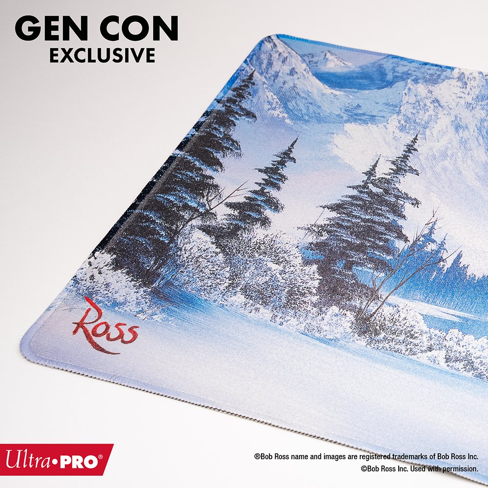 UltraProIntl's tweet image. Let’s get those creative vibes flowing! 🎨🖌️

Our Gen Con exclusive playmat brings Bob Ross energy to your game—perfect for painting your path to victory.

Find us at Booth #2401 and grab yours before they disappear like a brushstroke in the wind!

#GenCon2025 #BobRoss…