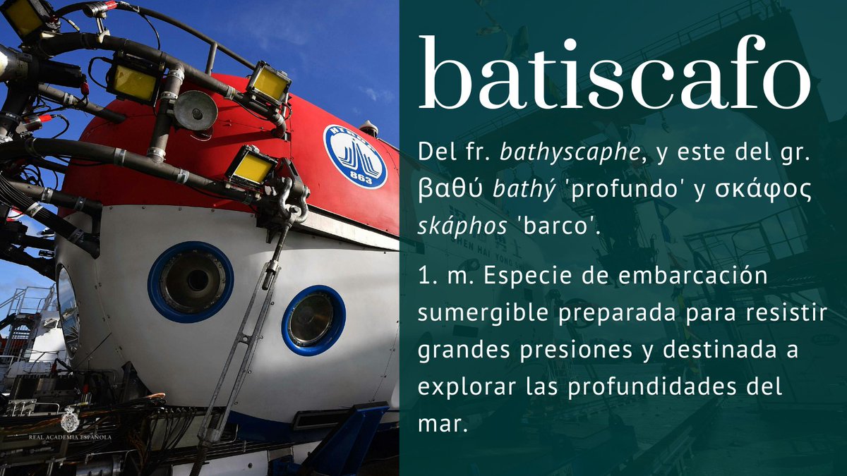 #PalabraDelDía | batiscafo

Esta palabra, como se indica en el «Diccionario panhispánico de dudas», es llana, no esdrújula; no se considera correcta la forma «batíscafo»: ow.ly/4VWn50WnHqP.