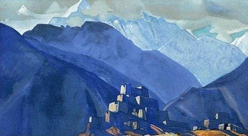 himdispatch's tweet image. 'A Monastery in the Himalayas' by Nicholas Roerich, 1931.