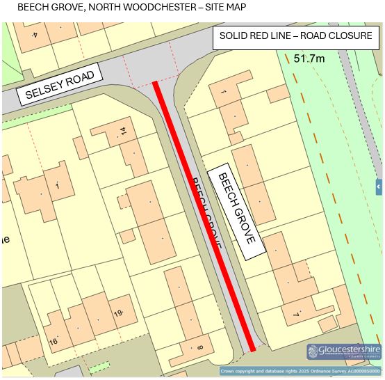 BEECH GROVE, #NORTH WOODCHESTER. Carriageway spray injection patching works happening 29th July. A road closure will be in place 07:30 17:00