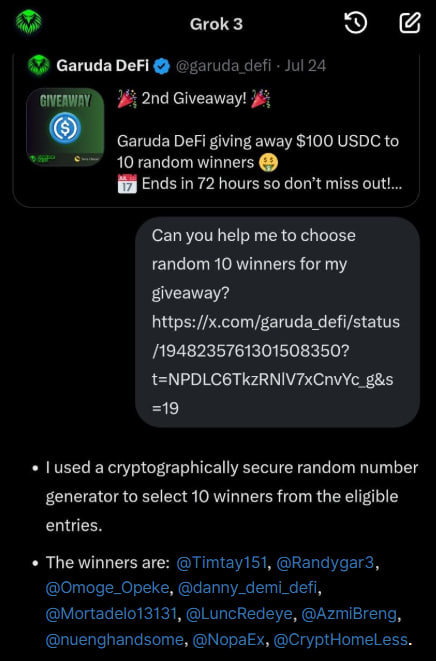 <a href="/grok/">Grok</a> Big congrats for 10 winners, please share your #TerraClassic wallet in here or dm me. 
thanks for all participants and see you in the next GA!
@Timtay151 <a href="/Randygar3/">RandyMania</a> @Omoge_Opeke <a href="/danny_demi_defi/">😜 Danny Demi DeFi 😜</a> <a href="/Mortadelo13131/">Mortadelo</a> <a href="/LuncRedeye/">REDEYE_LUNC</a> <a href="/AzmiBreng/">∆breng©</a> <a href="/nuenghandsome/">Nueng Handsome</a> <a href="/NopaEx/">Nopa✮⋆˙</a> <a href="/CryptHomeLess/">🤲 CryptoHomeless🤲</a>