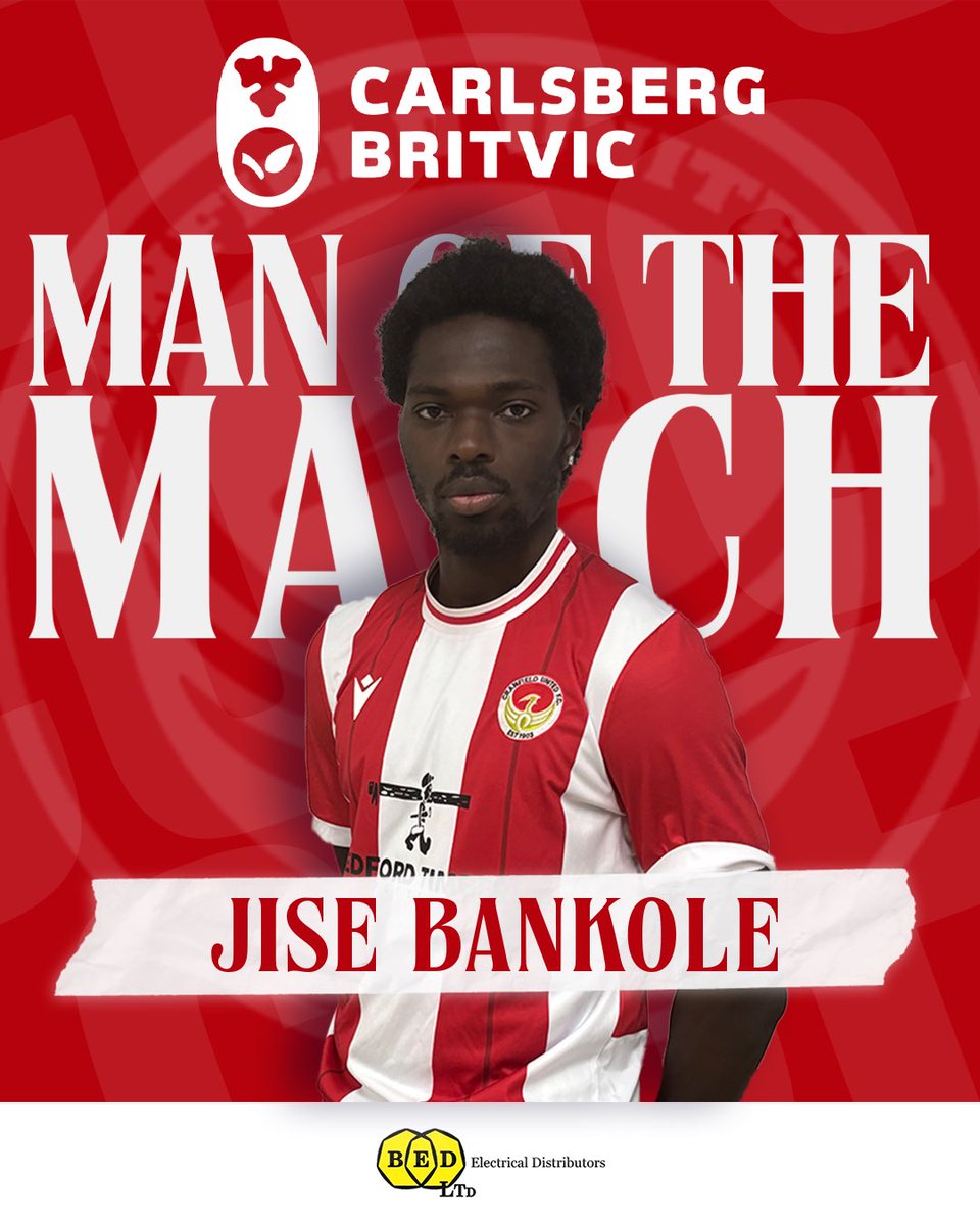 Cranfield United FC (@cranfieldunited) on Twitter photo 🏗️| Man of the Match ‼️
Our <a href="/CarlsbergUK/">Carlsberg UK</a> sponsored MOTM goes to debutant Jise Bankole. A live wire from start to finish and grabbed himself 2 goals in the process. Well done Jise!
#UpTheCranes 🏗️| Man of the Match ‼️
Our <a href="/CarlsbergUK/">Carlsberg UK</a> sponsored MOTM goes to debutant Jise Bankole. A live wire from start to finish and grabbed himself 2 goals in the process. Well done Jise!
#UpTheCranes