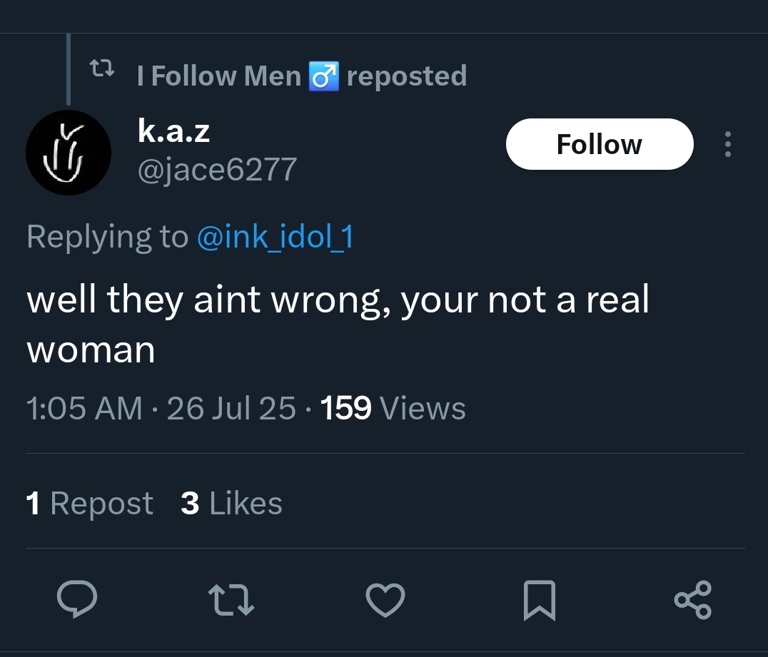 MothQueenMoon's tweet image. This just proves this person is transphobic
Y'all transphobes ate obsessed with sex and biology but are pervs
Who cares that much about sex?