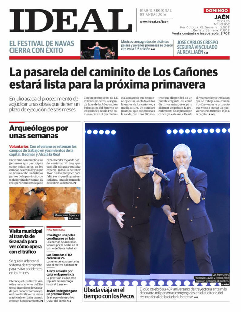 Hoy, #Úbeda en la portada de <a href="/ideal_jaen/">ideal_jaen</a> con una de mis fotos sobre el concierto de Pecos celebrado anoche dentro de <a href="/FestMuve/">FestMUVE</a>.