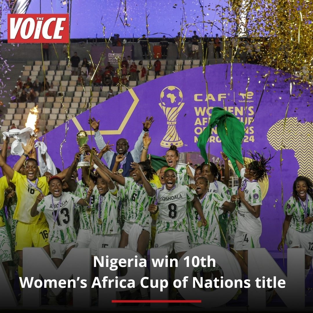 The Nigeria’s Super Falcons have done it again and won their 10th Women's Africa Cup title. 🇳🇬🇳🇬🇳🇬🇳🇬🇳🇬

The record champions defeated hosts Morocco 3-2 in the final of the 2024 Women’s Africa Cup of Nations at the Olympic Stadium in Rabat last night.🏆🏆

#nigeria  #wafcon