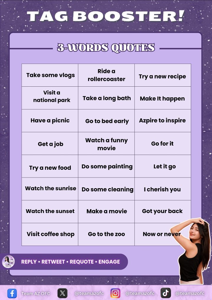 ⚡︎ 𝐭𝐚𝐠 𝐛𝐨𝐨𝐬𝐭𝐞𝐫 number twelve !

Goal: seven hundred replies

Reply  •  Retweet  •  Requote

AZRIELdy TO RAMBOL
AZRIELdy TO RAMBOL
#AzMartinez | AZ Martinez
