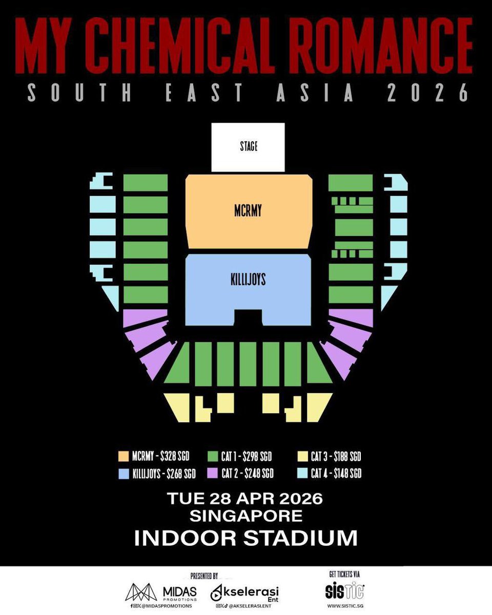 CourtroomComic's tweet photo. ✨OPEN JASTIP MY CHEMICAL ROMANCE SOUTH EAST ASIA TOUR IN SINGAPORE WITH DALBIT ✨

Fee: 250k-450k/ticket

❗️jaswar only
❗️sold = refund

More info please refer to the thread below ⬇️

DM to book slot!

#dalbitjastip #MCRliveinSG #MyChemicalRomance #MCRSingapore https://t.co/p8xGZuzMq7