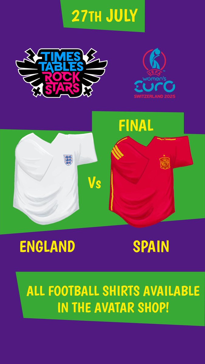 TTRockStars's tweet image. The final is here!!!
And of course it has to be @Lionesses 🏴 vs @SEFutbolFem 🇪🇸 - a rematch of the World Cup!
Who will take the @WEURO2025 crown?👑⚽️
#WomensEuros #WEURO2025